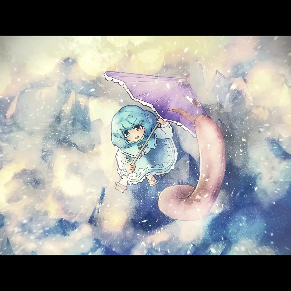 冬の山でがんばる小傘ちゃん